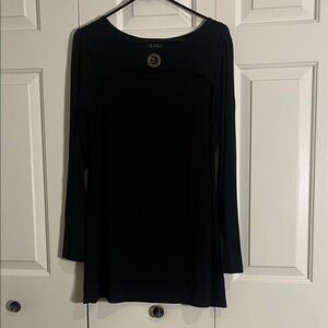 Isabel Black Long Sleeve Women's Top Cut Out Size M